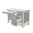 Pemberly Row Coastal Wood Desk & Chair Set in Gray/White Finish