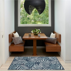 Pemberly Row Modern / Contemporary Home 2'x4' Navy Area Plush Rug