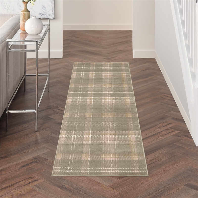Pemberly Row Modern / Contemporary Home 7'x10' Olive Area Rug