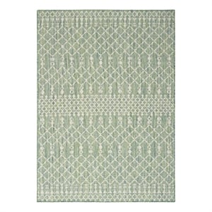 Pemberly Row Modern / Contemporary 4'x6' Fabric Blue Green Area Rug