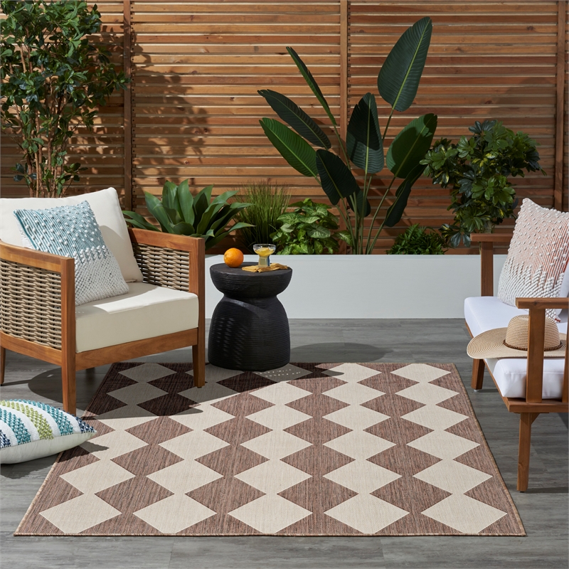 Pemberly Row Contemporary Home 4'x6' Fabric Natural Area Rug