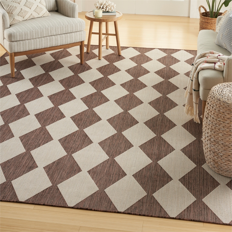 Pemberly Row Contemporary Home 8'x10' Fabric Natural Area Rug