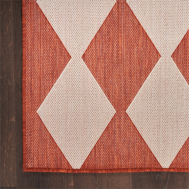 Pemberly Row Contemporary Home 4'x6' Fabric Terracotta Area Rug