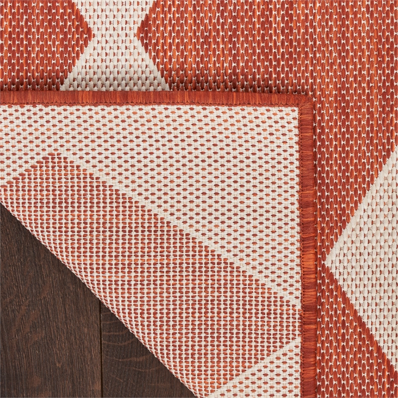 Pemberly Row Contemporary Home 4'x6' Fabric Terracotta Area Rug