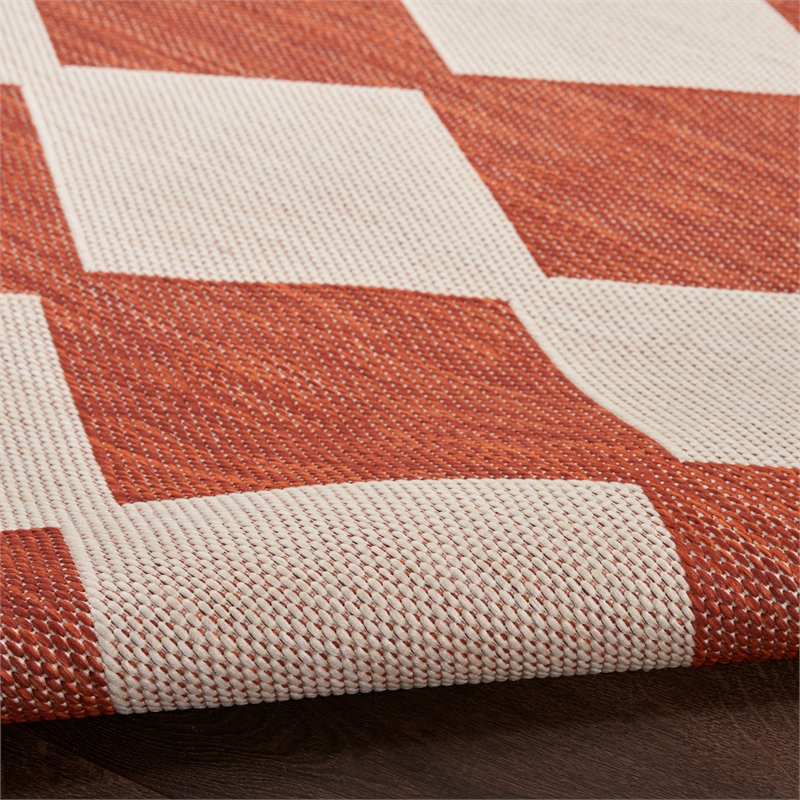Pemberly Row Contemporary Home 4'x6' Fabric Terracotta Area Rug