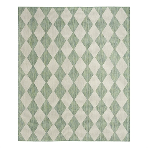 Pemberly Row Contemporary Home 8'x10' Fabric Blue Green Area Rug