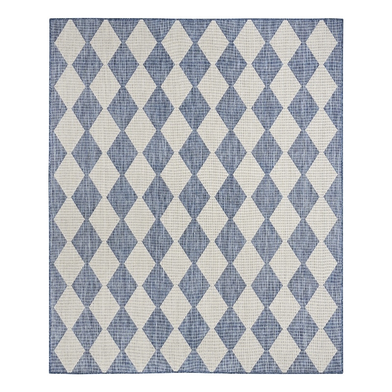 Pemberly Row Contemporary Home 5'x7' Fabric Navy Blue Area Rug