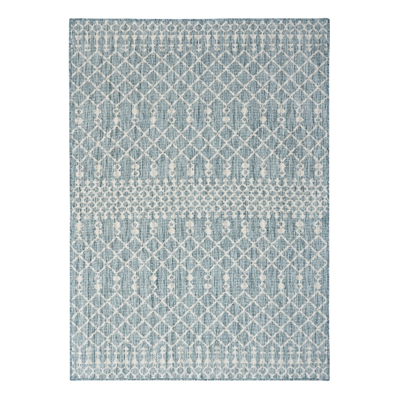 Pemberly Row Modern / Contemporary 5'x7' Fabric Aqua Area Rug