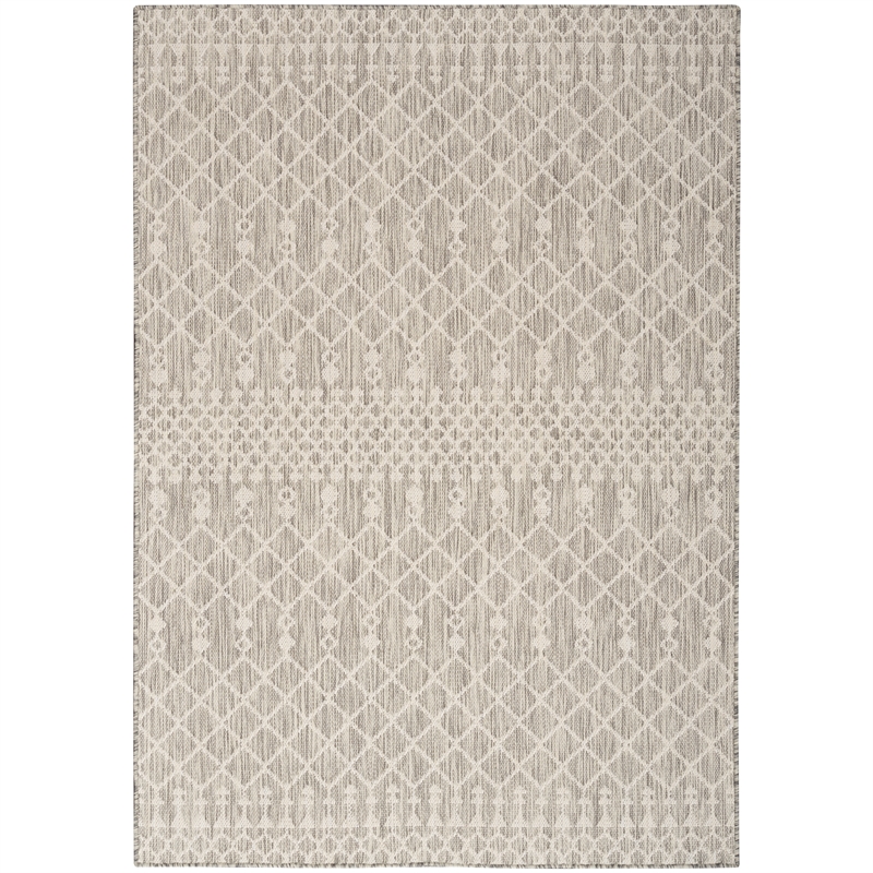 Pemberly Row Modern / Contemporary 7'x10' Fabric Light Gray Area Rug