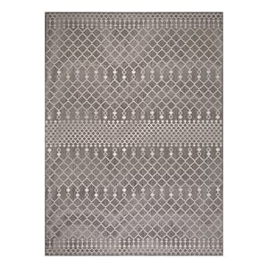 Pemberly Row Modern / Contemporary 9'x12' Fabric Charcoal Area Rug