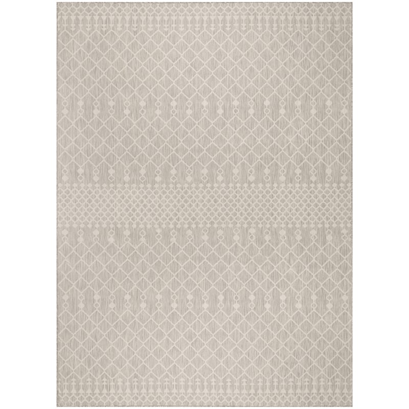 Pemberly Row Modern / Contemporary 8'x10' Fabric Light Gray Area Rug