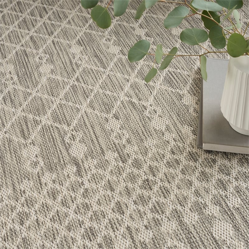 Pemberly Row Modern / Contemporary 8'x10' Fabric Light Gray Area Rug