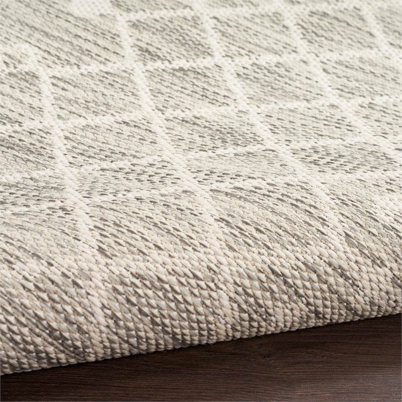 Pemberly Row Modern / Contemporary 8'x10' Fabric Light Gray Area Rug