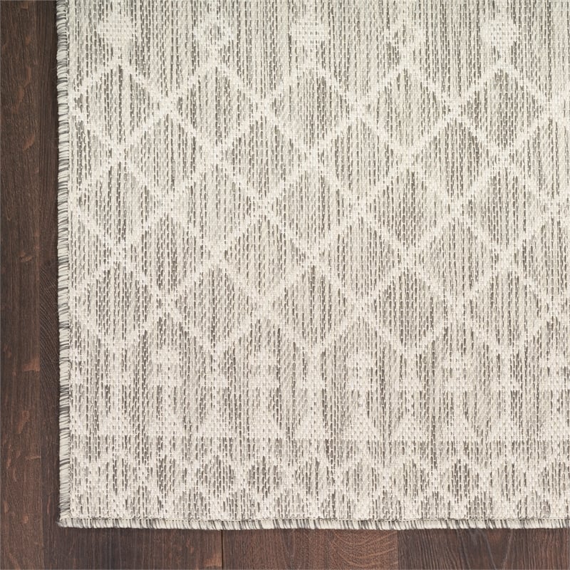 Pemberly Row Modern / Contemporary 8'x10' Fabric Light Gray Area Rug