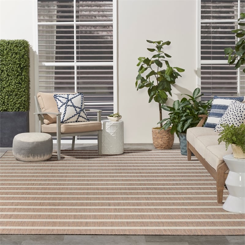 Pemberly Row Modern / Contemporary 9'x12' Fabric Jute Ivory Area Rug
