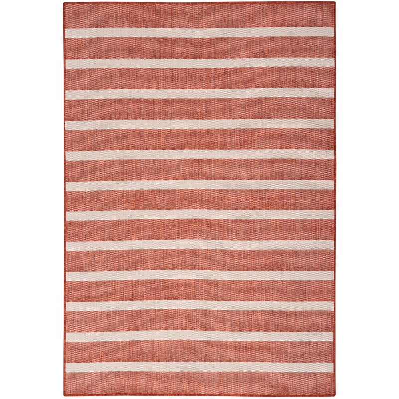 Pemberly Row Modern / Contemporary 7'x10' Fabric Terracotta Area Rug