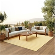 Pemberly Row Contemporary 7'x10' Fabric Yelow Ivory Area Rug