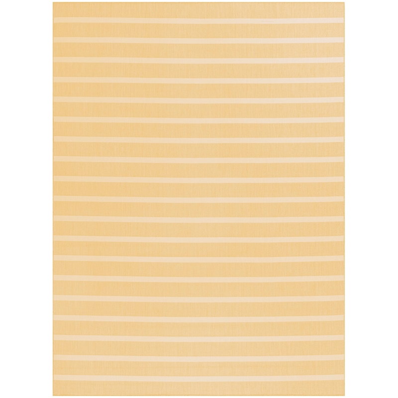 Pemberly Row Contemporary 7'x10' Fabric Yelow Ivory Area Rug