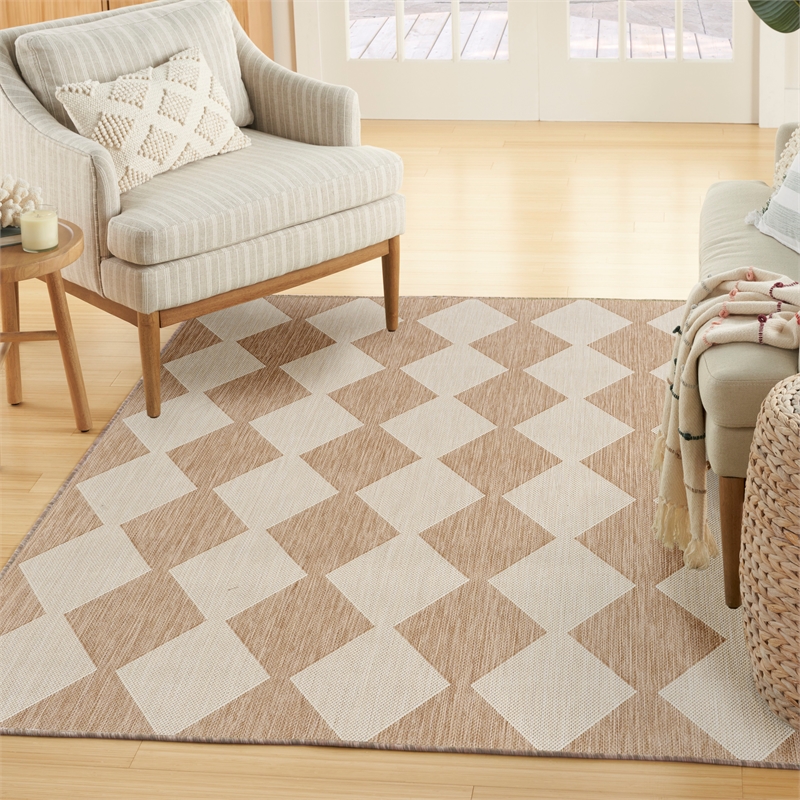 Pemberly Row Modern / Contemporary 4'x6' Jute Plush Rug in Beige