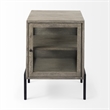 Pemberly Row 20Lx18Wx26H Gray Wood with Black Metal Frame End/Side Table