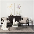 Pemberly Row Glass Top Marble Shelf Gold Base End Table Side Table