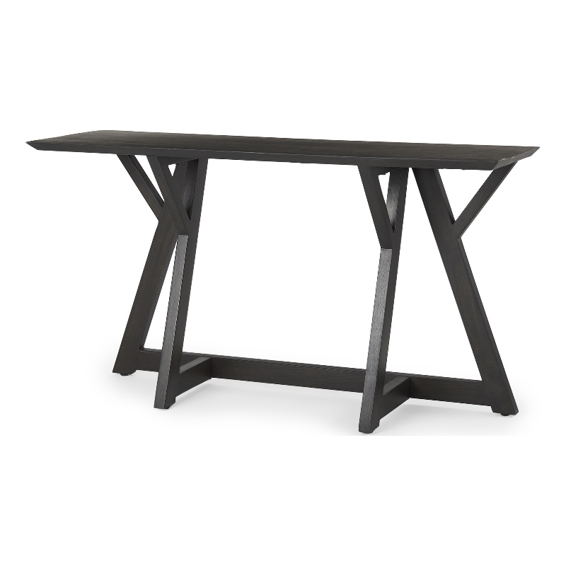 Pemberly Row Contemporary 54Lx16Wx29.5H Dark Brown Wood Console Table