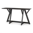 Pemberly Row Contemporary 54Lx16Wx29.5H Dark Brown Wood Console Table