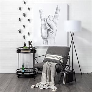 Pemberly Row 14x26 Black With Stripes Decorative Pillow Cover