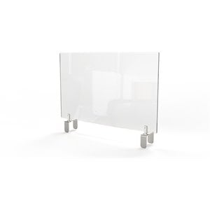 Pemberly Row Plastic 30&quotx42&quot Partition Extender with Attached Clamp in Clear