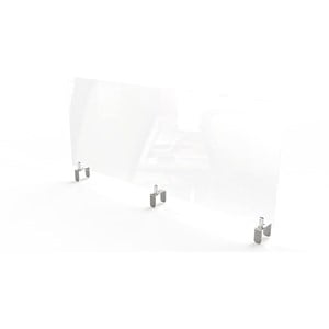 Pemberly Row Plastic 30&quotx59&quot Partition Extender with Attached Clamp in Clear