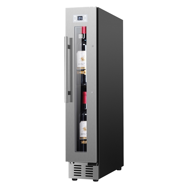 Pemberly Row 9 bottle Built-in/Freestanding Wine Ref with 7 Color LED Lights