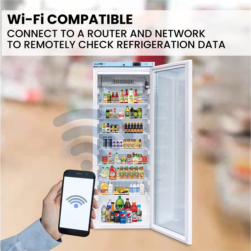Pemberly Row 12.7cu.ft. Commercial Refrigerator - Glass Door & Temperature Alarm