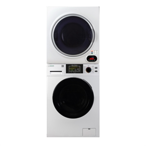 Pemberly Row Power Touch Compact 110V Washer & 220V Vented Digital 4cf Dryer