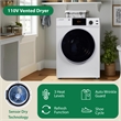 Pemberly Row Power Touch Compact 110V Washer & 220V Vented Digital 4cf Dryer