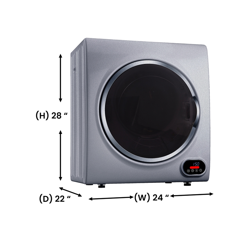 Pemberly Row 3.5 cu.ft Silver Compact Short Dryer Freestanding/Wall Mount