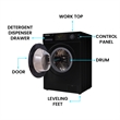 Pemberly Row 1.6 cu.ft./15 lbs Black Front Load Washer 15 Programs & Pet Cycle