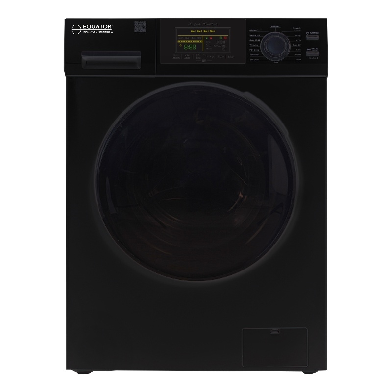 Pemberly Row 1.6 cu.ft./15 lbs Black Front Load Washer 15 Programs & Pet Cycle