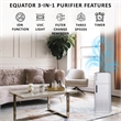 Pemberly Row Air Purifier with Sterilizer & Humidifier in White Stainless Steel