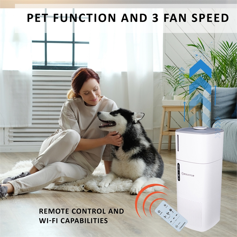 Pemberly Row Air Purifier with Sterilizer & Humidifier in White Stainless Steel