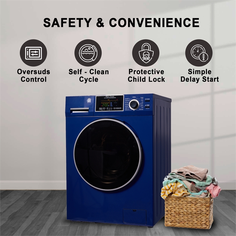 Pemberly Row Convertible Washer-Dryer 18lb/1.9cf Sanitize Allergen Cycle 1400RPM