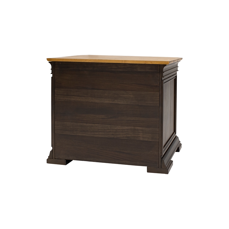Pemberly Row Set of 3 Executive Desk w/ Power Center & Filing Cabinet & Bookcase