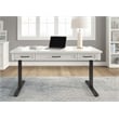 Pemberly Row Set of 3 Electric Sit/Stand Office Desk & Filing Cabinet & Bookcase