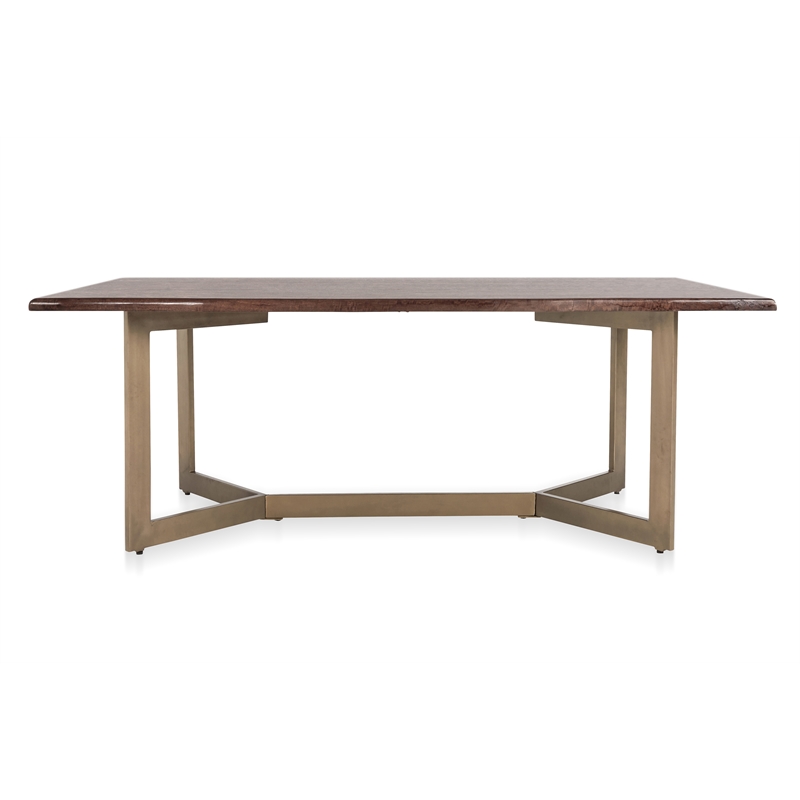 Pemberly Row Set of 7 Solid Mango Wood and Iron Dining Table & Chairs