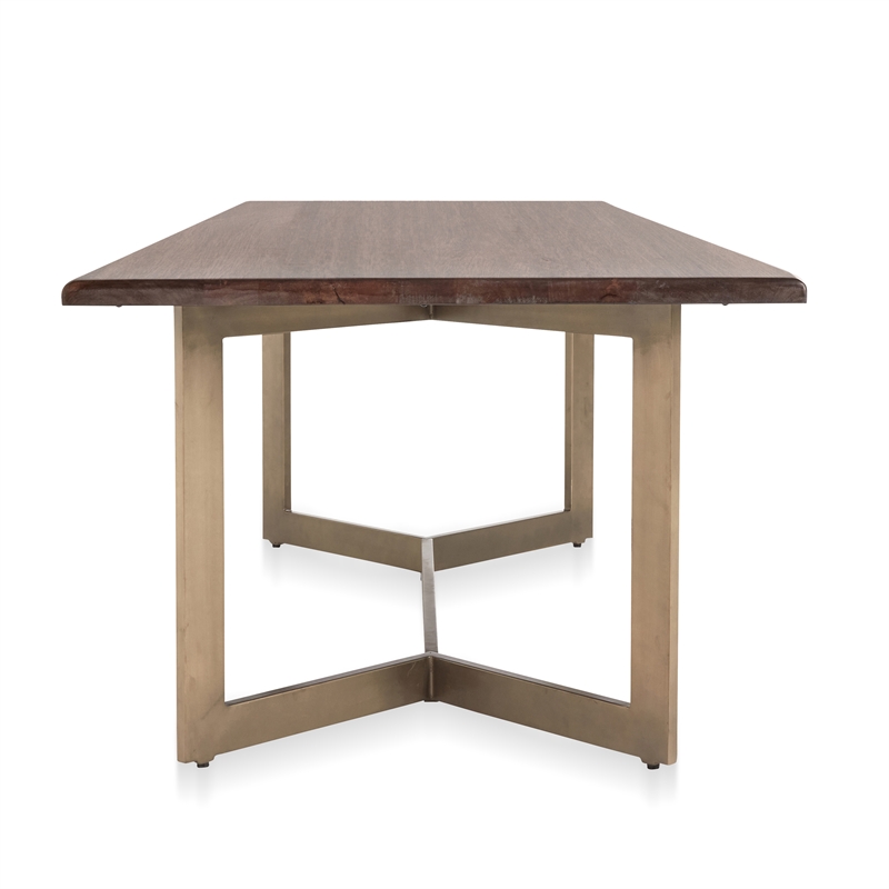 Pemberly Row Set of 7 Solid Mango Wood and Iron Dining Table & Chairs