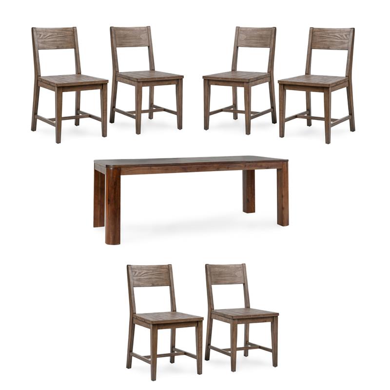 Pemberly Row Set of 7 Solid Wood Dining Chairs 84