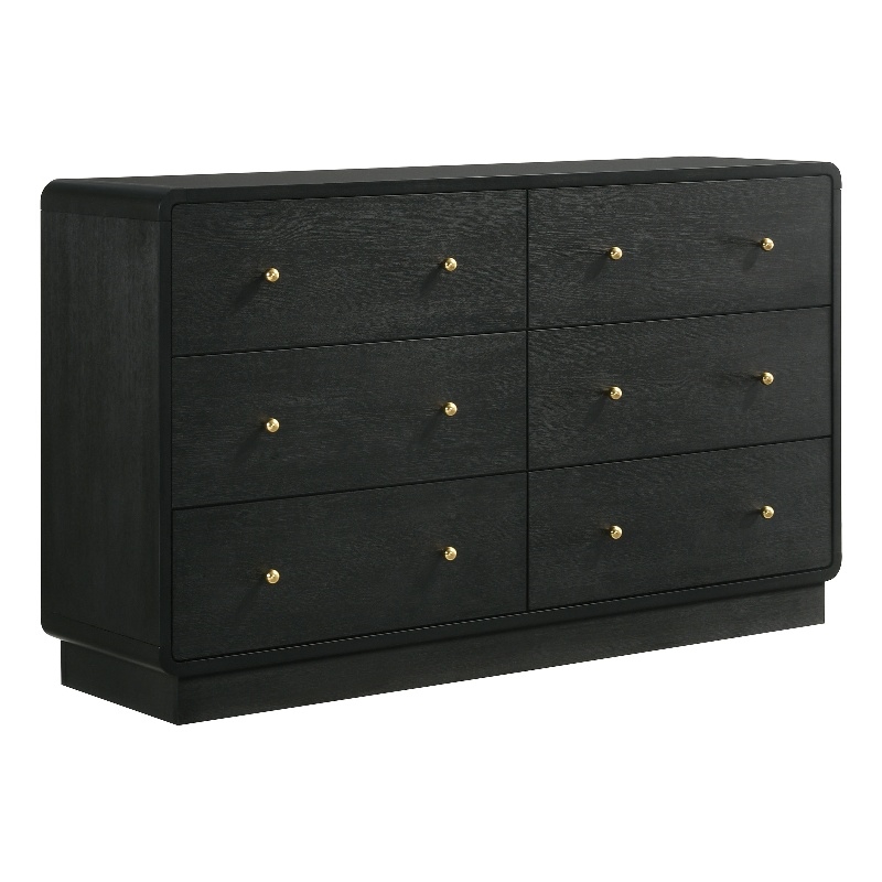 Pemberly Row Set of 4 Queen Wingback Bed & Dresser Cabinet & Nightstands