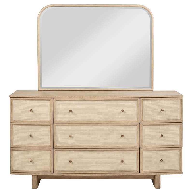 Pemberly Row 4Pc Set Eastern King Platform Bed & Dresser w/ Mirror & Nightstands