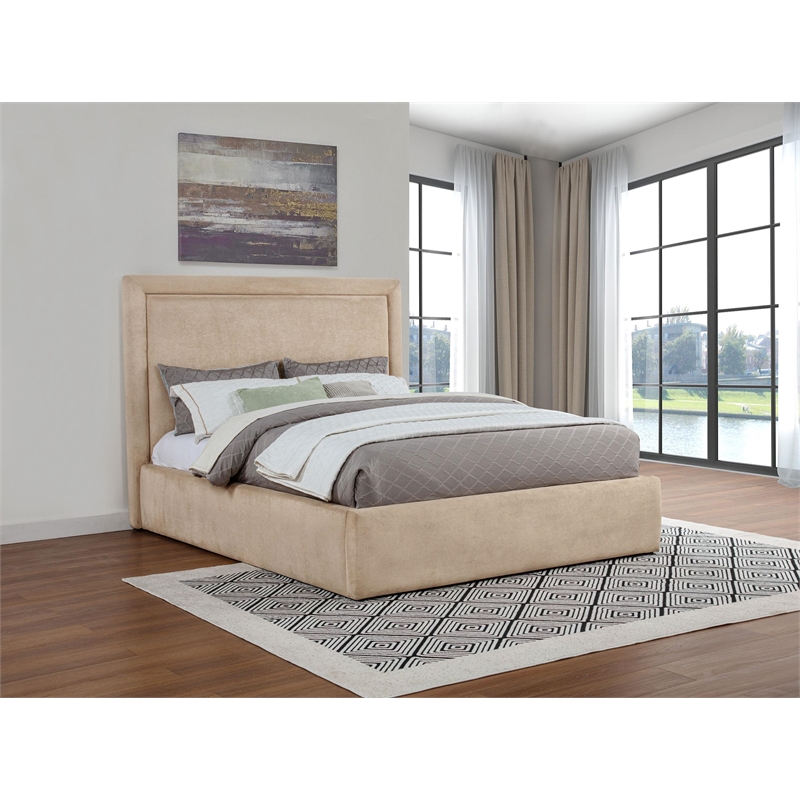 Pemberly Row 4Pc Set Eastern King Platform Bed & Dresser w/ Mirror & Nightstands