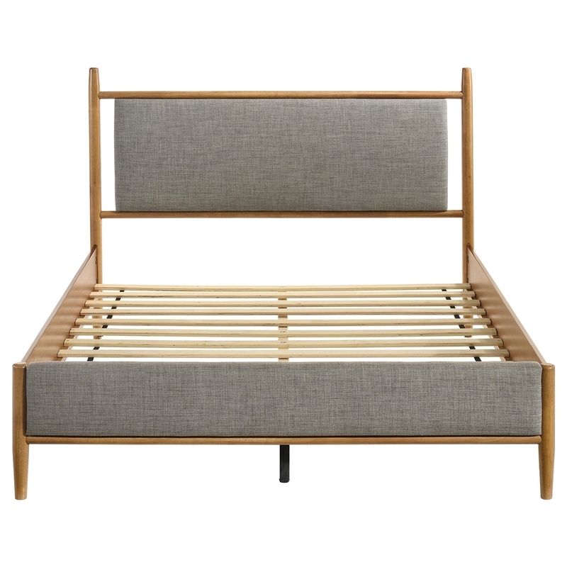 Pemberly Row Set of 4 Queen Panel Platform Bed & Dresser w/ Mirror & Nightstands