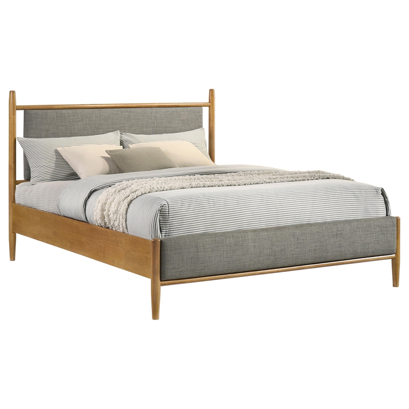 Pemberly Row Set of 4 Queen Panel Platform Bed & Dresser w/ Mirror & Nightstands